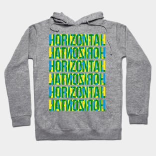 Horizontal Typography Stack (Blue Yellow Green) Hoodie